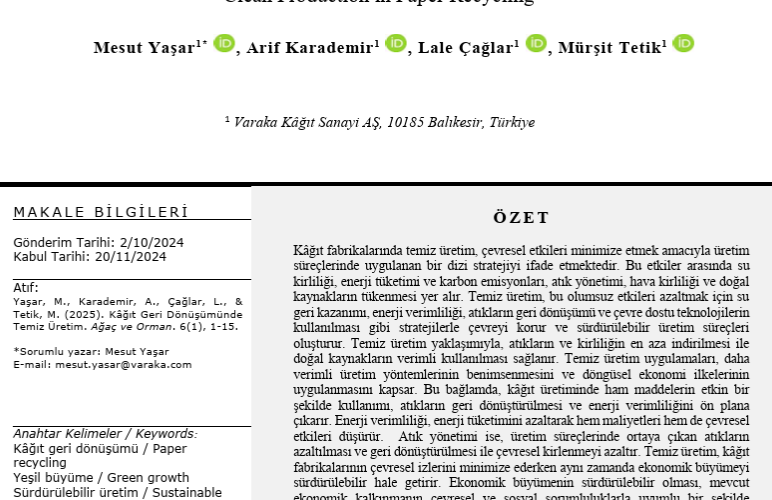VARAKA AR-GE MERKEZİ’NDEN BİLİMSEL YAYINLAR